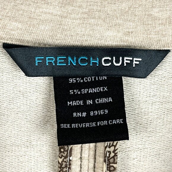 French Cuff Oatmeal Knit Blazer Jacket XL - Grommet Snap Stretch Cotton Spandex - Picture 10 of 13